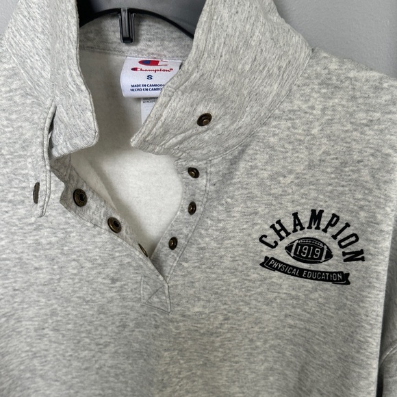 Champion Heather Gray Button-Up Sweatshirt - Picture 3 of 3